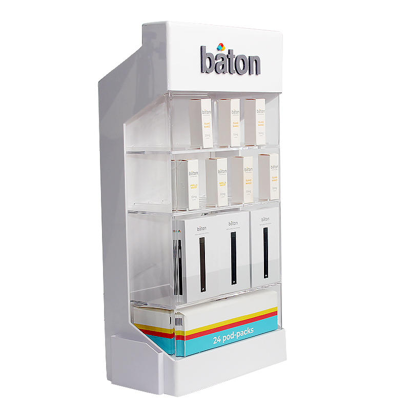 Baton Acrylic Lockable Retail Display Stand - Customizable Merchandise ...