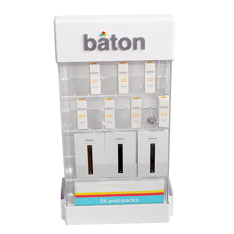 Baton Acrylic Lockable Retail Display Stand - Customizable Merchandise ...
